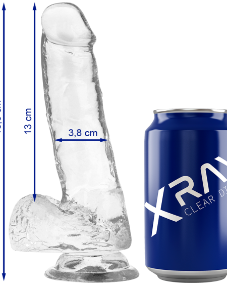 X RAY - CLEAR DILDO REALISTA TRANSPARENTE 18.5 CM -O- 3.8 CM