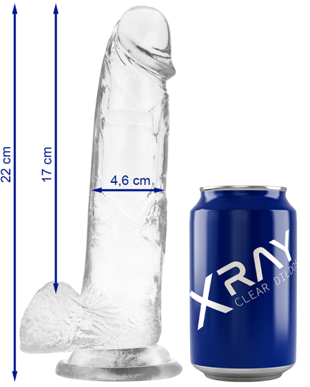X RAY - CLEAR DILDO REALISTA TRANSPARENTE 22 CM -O- 4.6 CM