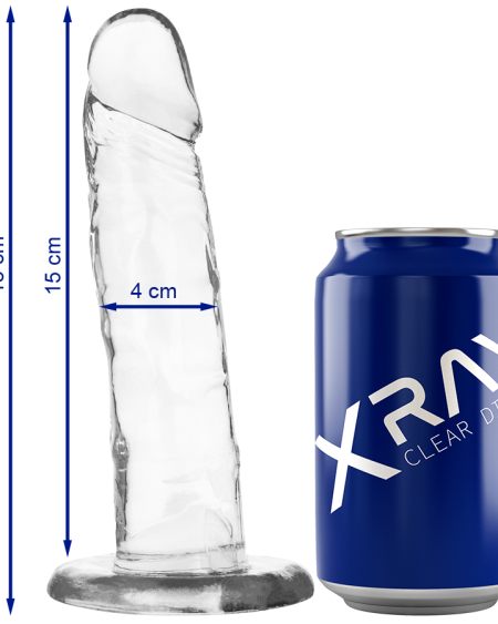 X RAY - CLEAR DILDO TRANSPARENTE 18 CM -O- 4 CM
