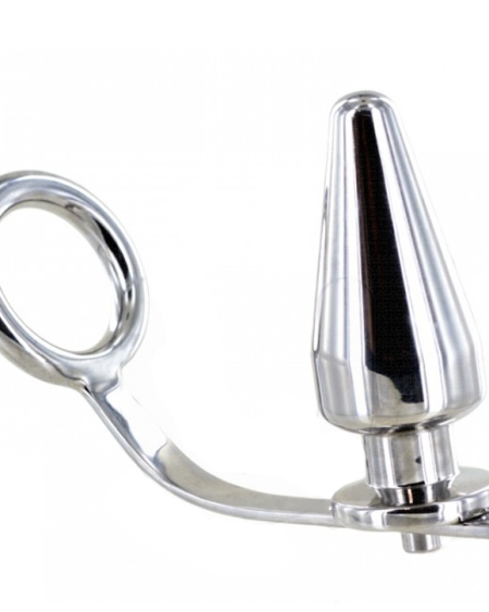 Anel de aço com plug anal METAL HARD