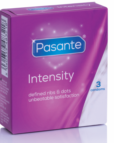 Preservativos PASANTE Intensity com estrias pronunciadas e pontos