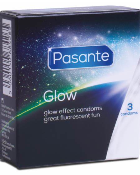 Preservativos PASANTE Glow fluorescentes, que brilham no escuro após exposição à luz