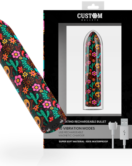 CUSTOM BULLETS - BALA RECARGABLE SKULL 10 INTENSIDADES