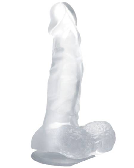 BAILE - DILDO REALÍSTICO CON VENTOSA Y TESTÍCULOS 16.7 CM TRANSPARENTE