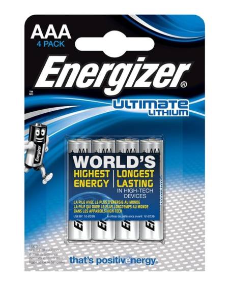 ENERGIZER - ULTIMATE LITHIUM PILA LITIO AAA L92 LR03 1,5V BLISTER*4