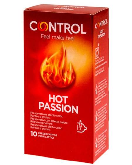 CONTROL - HOT PASSION PRESERVATIVOS EFECTO CALOR 10 UNIDADES