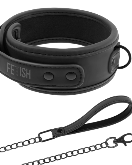 FETISH SUBMISSIVE - COLLAR CON CADENA CON FORRO DE NEOPRENO