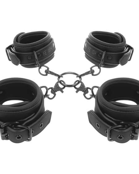 Conjunto de algemas para mãos e tornozelos com forro de neopreno