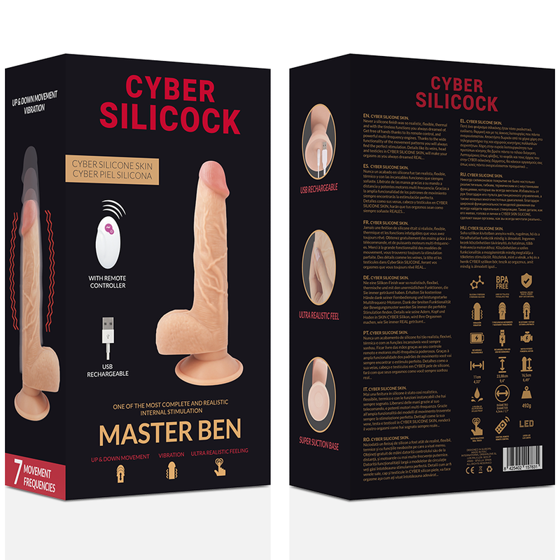 CYBER SILICOCK - REALÍSTICO CONTROL REMOTO MASTER BEN 23.88 CM -O- 4.3 CM