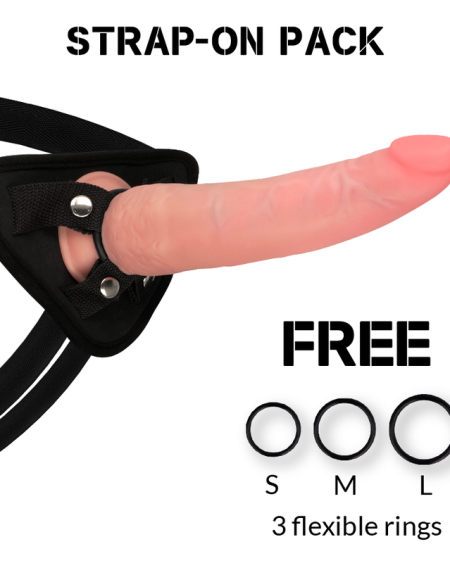 ROCKARMY - ARNÉS + DUAL DENSITY CRUSADER DILDO REALISTA 21.5 CM -O- 4.46 CM