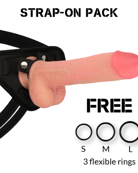 ROCKARMY - ARNÉS + LIQUID SILICONE DILDO PREMIUM KINGCOBRA 24 CM -O- 4.77 CM
