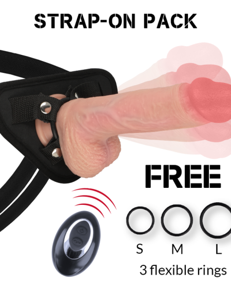 ROCKARMY - ARNÉS + LIQUID SILICONE VIBRADOR CONTROL REMOTO PREMIUM APACHE 20.5 CM -O- 4.62 CM