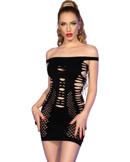 CHILIROSE – CR 4711 minivestido sem costuras - NEGRO
