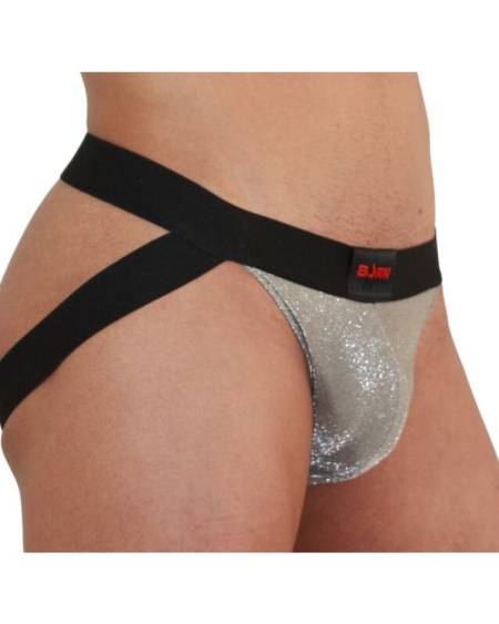 BURN – Jockstrap 001 brilhante bege e preto - S