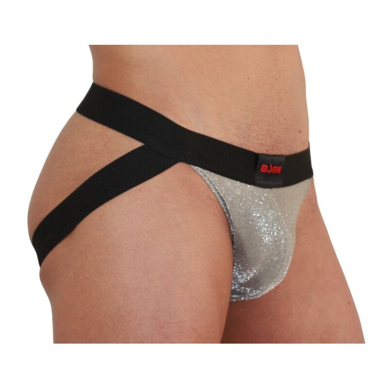 BURN – Jockstrap 001 brilhante bege e preto - L