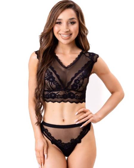 LIVCO CORSETTI FASHION – Conjunto de lingerie Elin LC 20212 preto - S/M