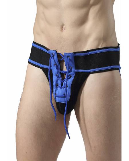 MOB – Jockstrap Fetish de futebol azul - L