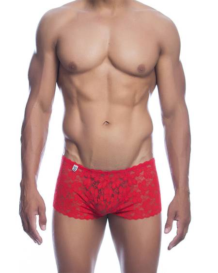 MOB – Cueca boxer de renda vermelha - L/XL