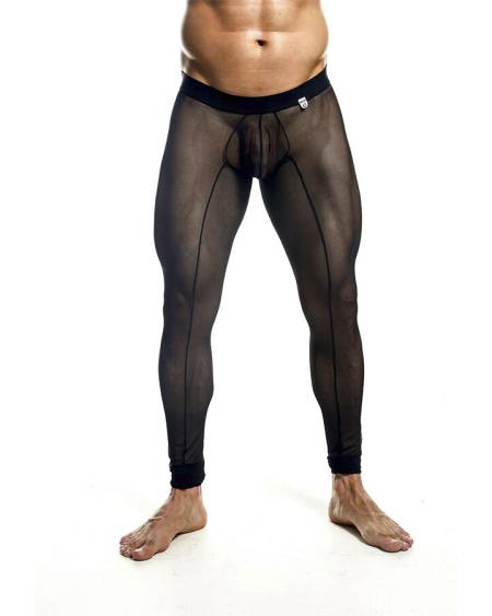 MOB – Meias de rede masculinas transparentes pretas - M