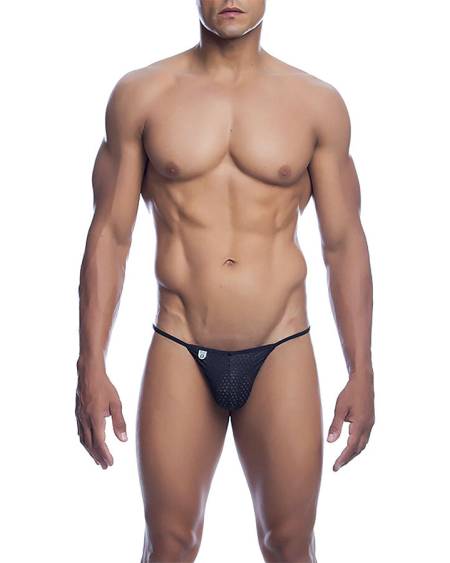 MOB – Tanga masculina preta de microfibra em V - L/XL