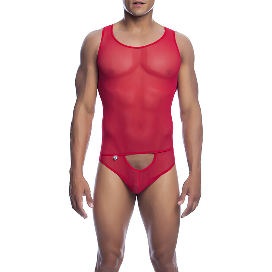 MOB – BODYSHEER, body transparente vermelho - L/XL