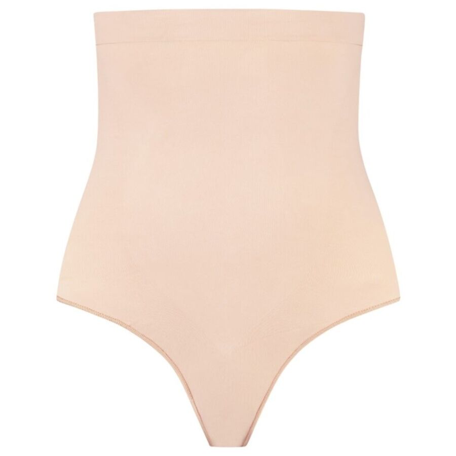 BYE BRA - UNDERWEAR – Tanga de cintura subida sem costuras - BEIGE, M