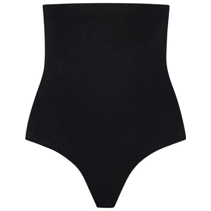 BYE BRA - UNDERWEAR – Tanga de cintura subida sem costuras - NEGRO, M