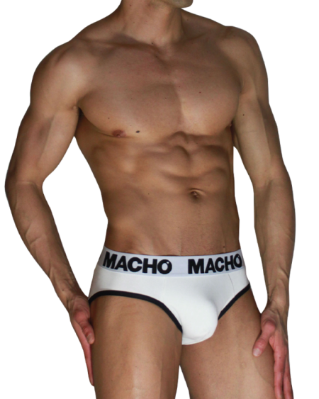 MACHO UNDERWEAR – Slip clássico branco e preto MCH006 - S
