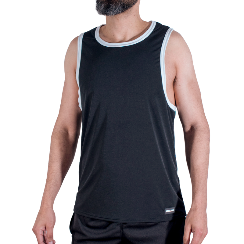 MACHO UNDERWEAR – T-shirt desportiva preta CMV004 - L/XL
