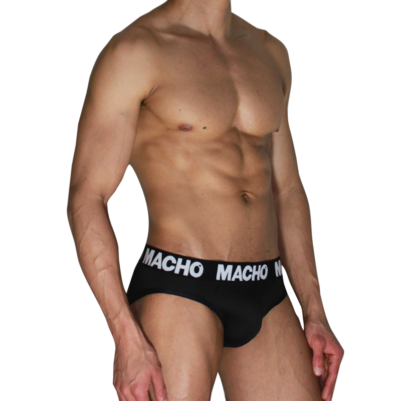 MACHO UNDERWEAR – Slip clássico MCH007 preto + preto - M