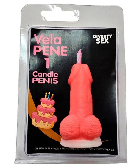 DIABLO PICANTE – Vela decorativa em forma de pénis, número 0, rosa - B