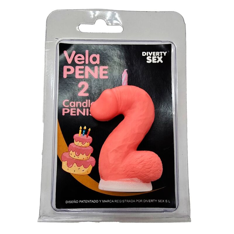 DIABLO PICANTE – Vela decorativa em forma de pénis, número 0, rosa - C