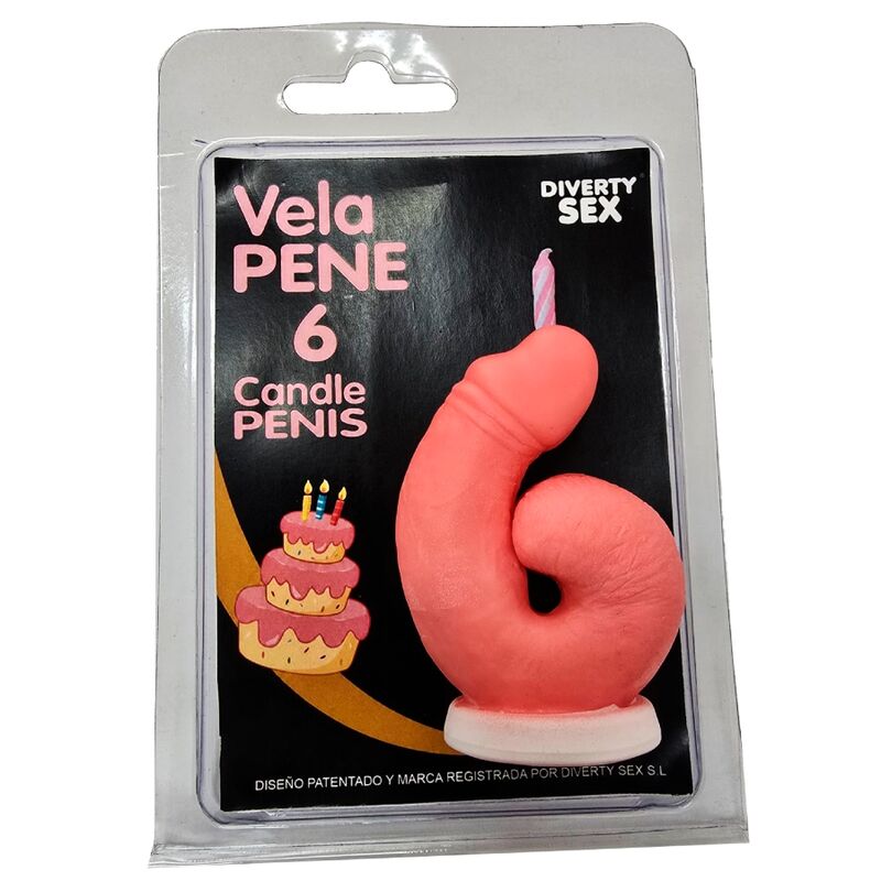 DIABLO PICANTE – Vela decorativa em forma de pénis, número 0, rosa - G