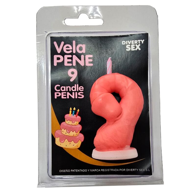 DIABLO PICANTE – Vela decorativa em forma de pénis, número 0, rosa - C-D