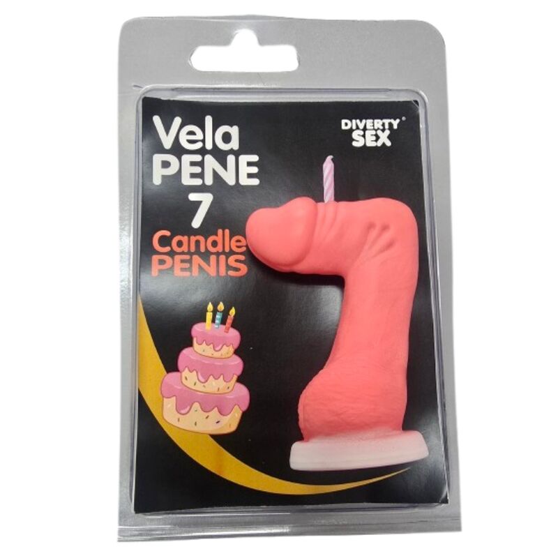 DIABLO PICANTE – Vela decorativa em forma de pénis, número 0, rosa - H