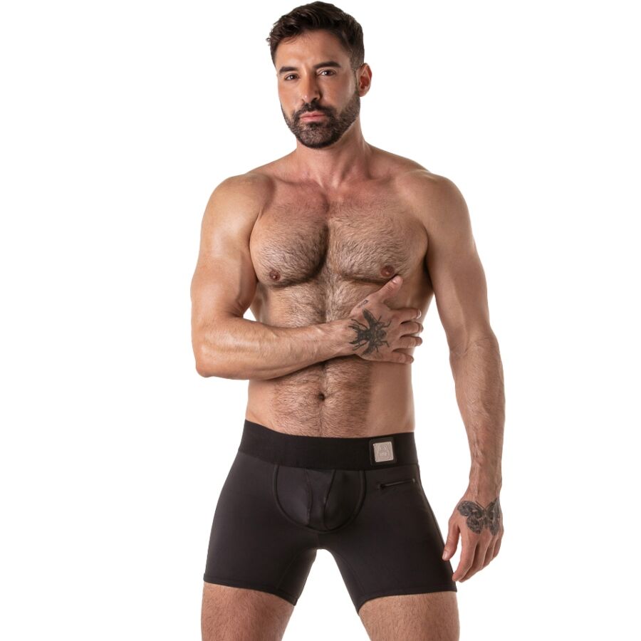LOCKER GEAR – Boxer trunk com cintura larga e fecho traseiro - NEGRO, M
