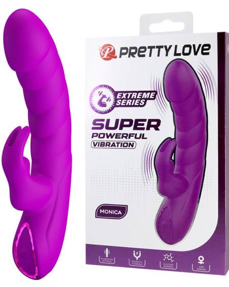 PRETTY LOVE - MONICA VIBRADOR DOBLE ESTIMULACIÓN PARA PUNTO G Y CLÍTORIS RECARGABLE MORADO