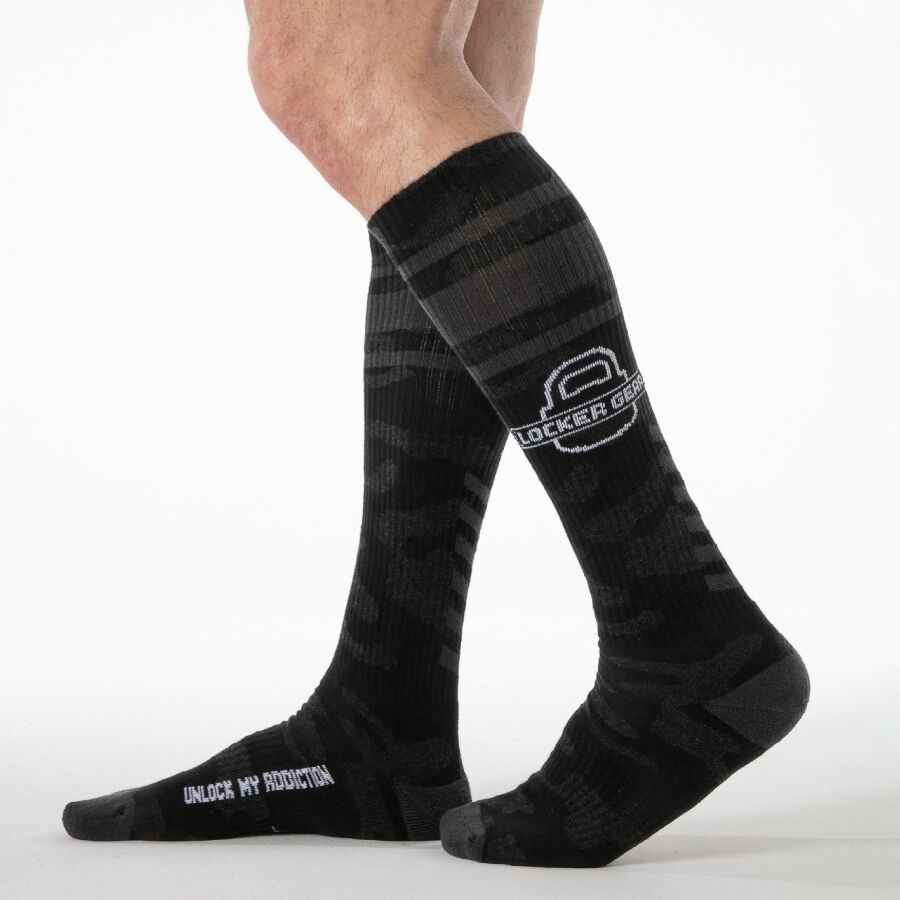 LOCKER GEAR – Meias Full Military até ao joelho - NEGRO, ONE SIZE
