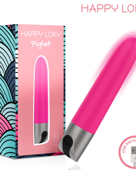 HAPPY LOKY - PIGLET MINI VIBRADOR RECARGABLE USB ROSA