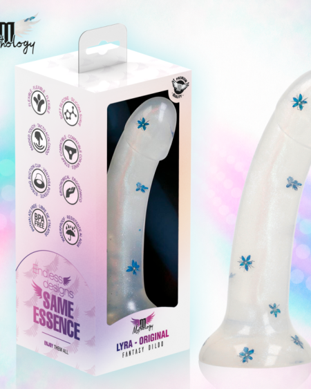MYTHOLOGY - LYRA 4 DILDO DE SILICONA 17 CM Ø 3,6 CM TRANSPARENTE FLORES