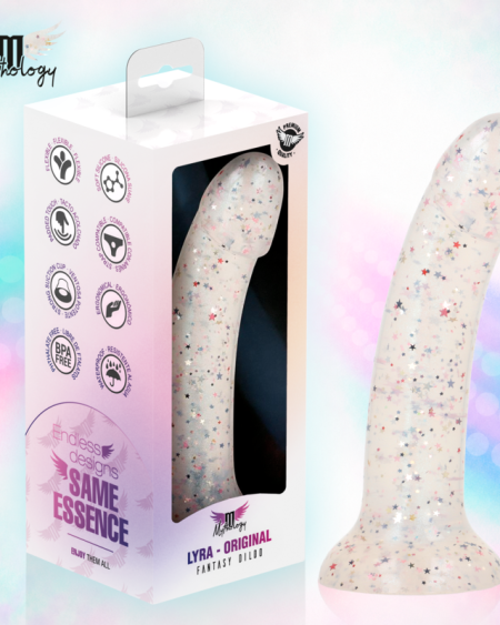 MYTHOLOGY - LYRA 5 DILDO DE SILICONA 17 CM Ø 3,6 CM TRANSPARENTE MOTEADO