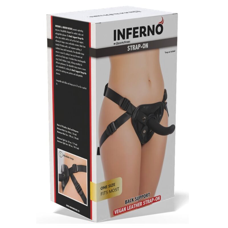HIDDEN DESIRE - INFERNO STRAP-ON ARNÉS AJUSTABLE CON SOPORTE LUMBAR NEGRO