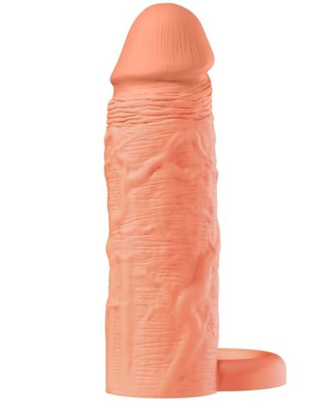 HIDDEN DESIRE - INFERNO FUNDA EXTENSORA DE SILICONA LÍQUIDA CON ANILLO 18 CM Ø 4,5 CM COLOR PIEL