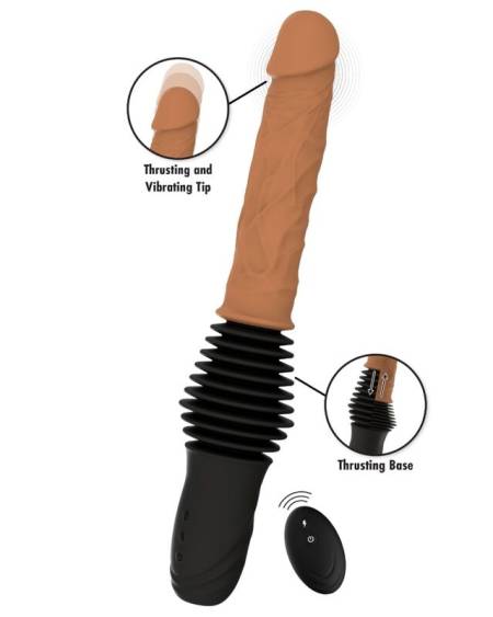 HIDDEN DESIRE - INFERNO VIBRADOR REALISTA CON DOBLE EMPUJE Y CONTROL REMOTO 40,5 CM COLOR PIEL