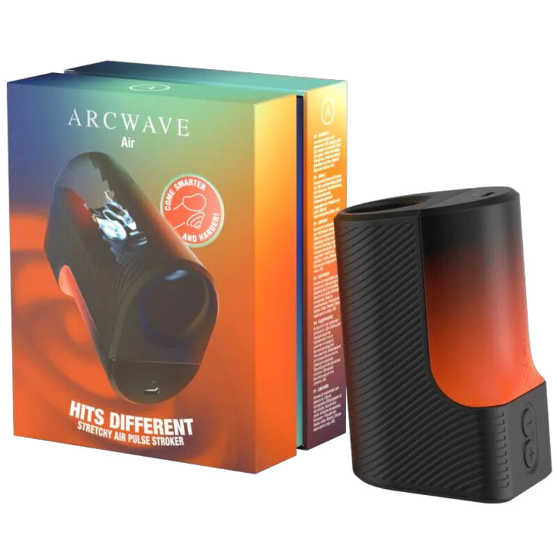 ARCWAVE - AIR MASTURBADOR MASCULINO ELÁSTICO CON PULSOS DE AIRE Y 6 INTENSIDADES NEGRO