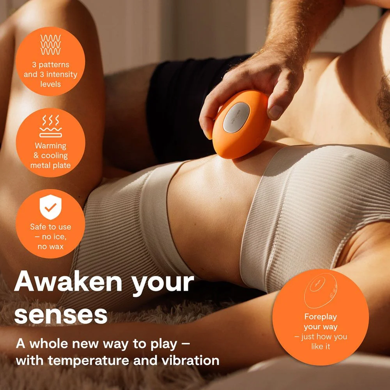 WE-VIBE - TEMP VIBRADOR CON FUNCIÓN DE CALOR Y FRÍO MANDARINA