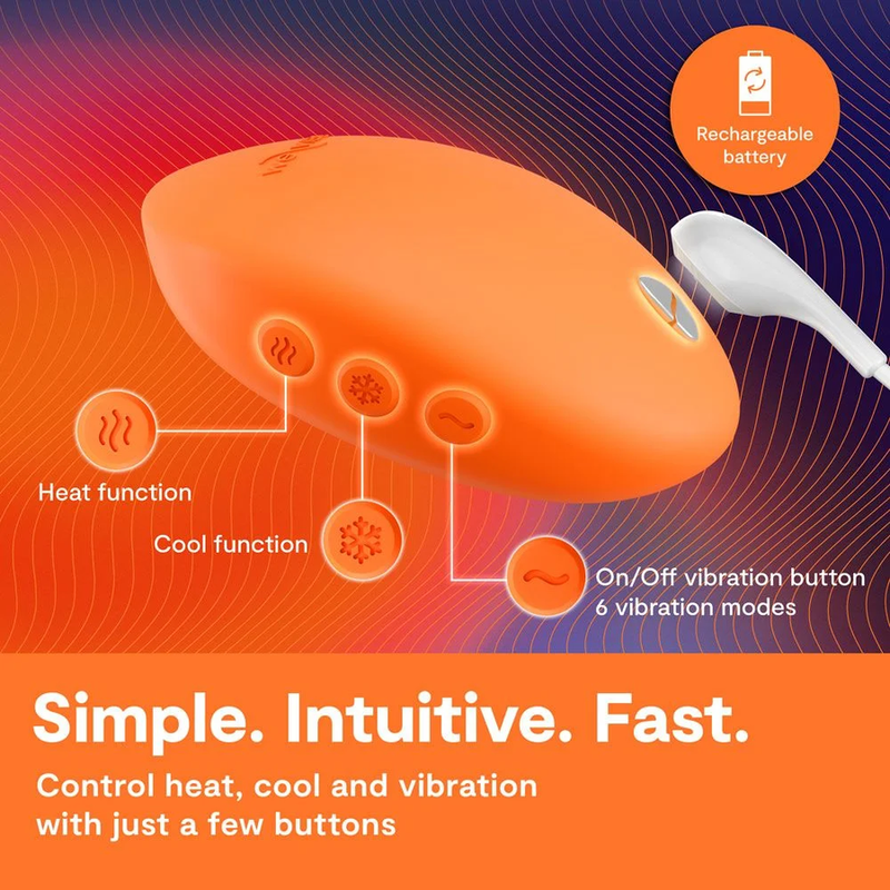 WE-VIBE - TEMP VIBRADOR CON FUNCIÓN DE CALOR Y FRÍO MANDARINA