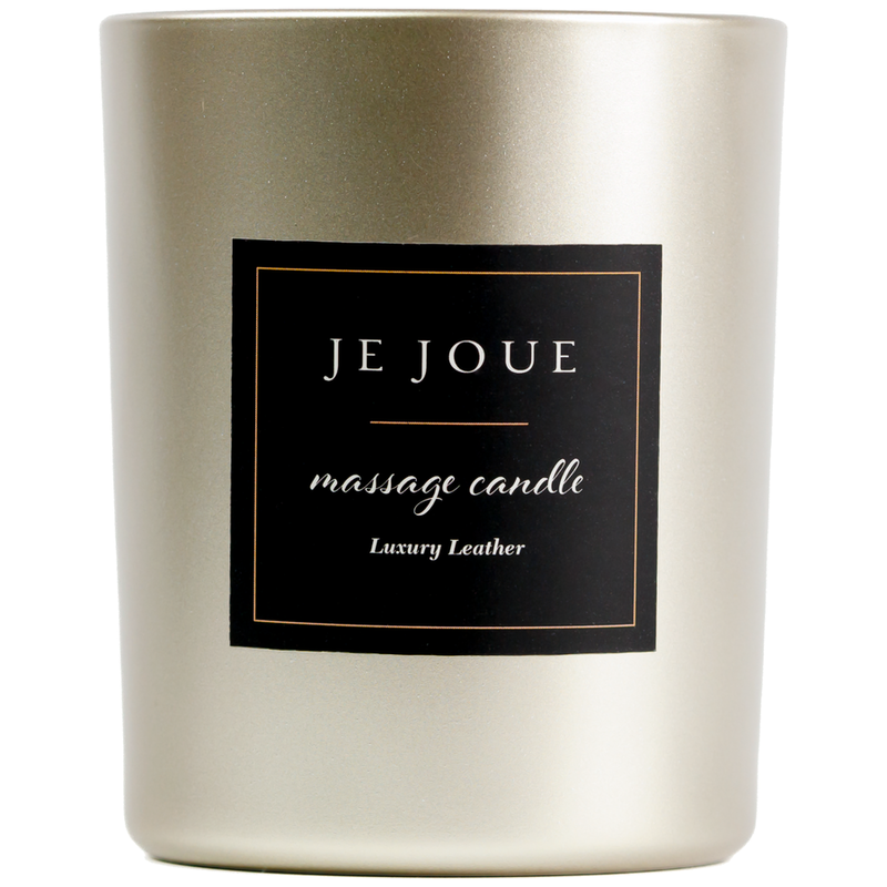 JE JOUE - LUXURY LEATHER VELA DE MASAJE CON ACEITE CALIENTE AROMA CUERO 160 G
