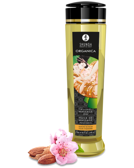 SHUNGA - ORGANICA ACEITE DE MASAJE COMESTIBLE FLOR DE ALMENDRO 240 ML