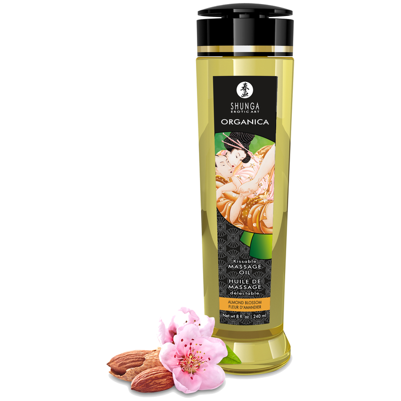 SHUNGA - ORGANICA ACEITE DE MASAJE COMESTIBLE FLOR DE ALMENDRO 240 ML